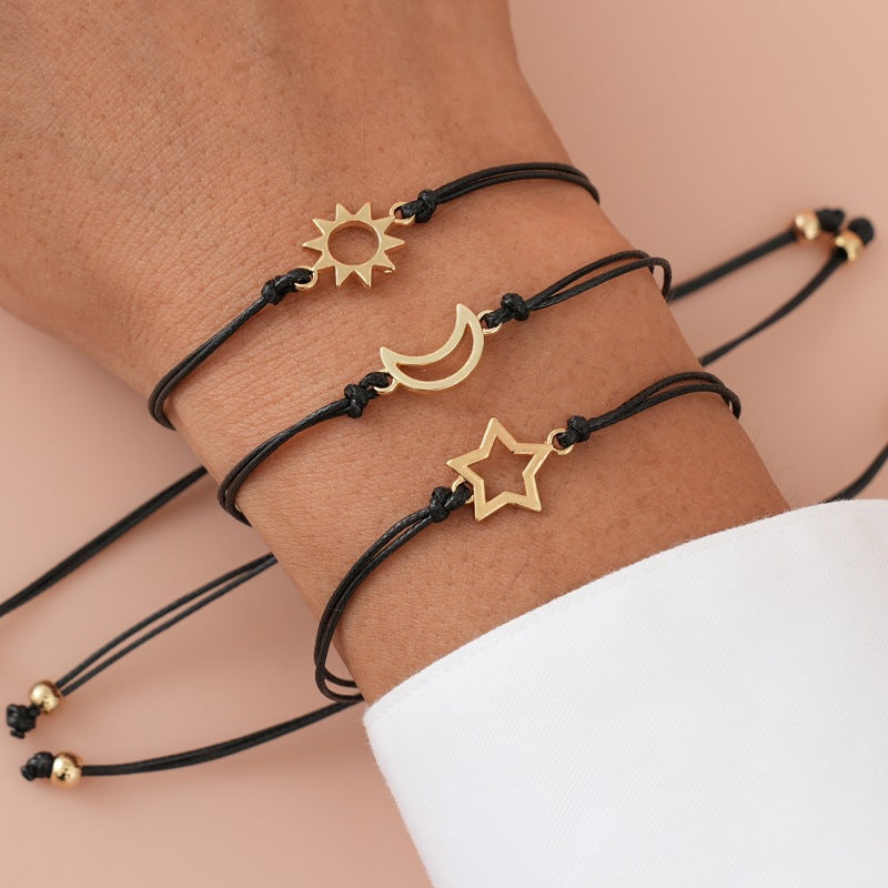 Men's Alloy Sun Moon Star Friendship Adjustable Bracelets