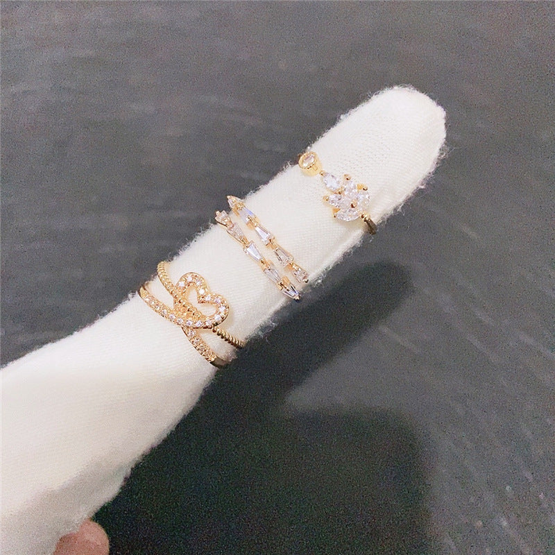 Style Simple Geometric Zircon Gold-plated Color Retaining Fine Circle Ring