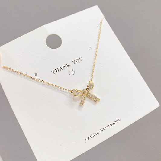 Summer Bow Light Luxury Minority Design Sense Necklaces