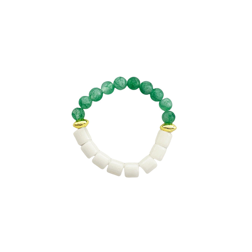 Wind Color Natural Stone Crystal String Rings