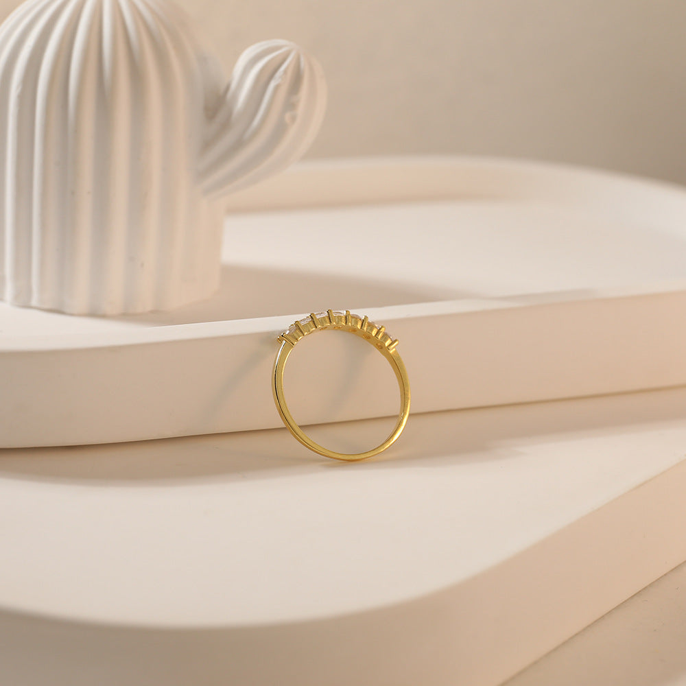 Sterling Sier Zircon Twin Gang Drill Rings