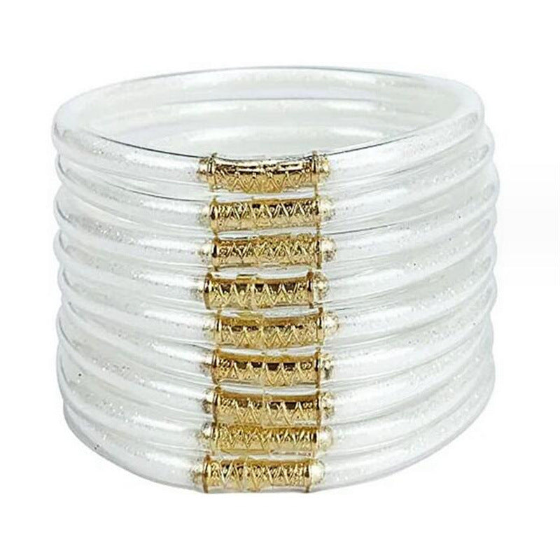 Women's Powder Combination Of Three Shiny Candy Color Bracelet