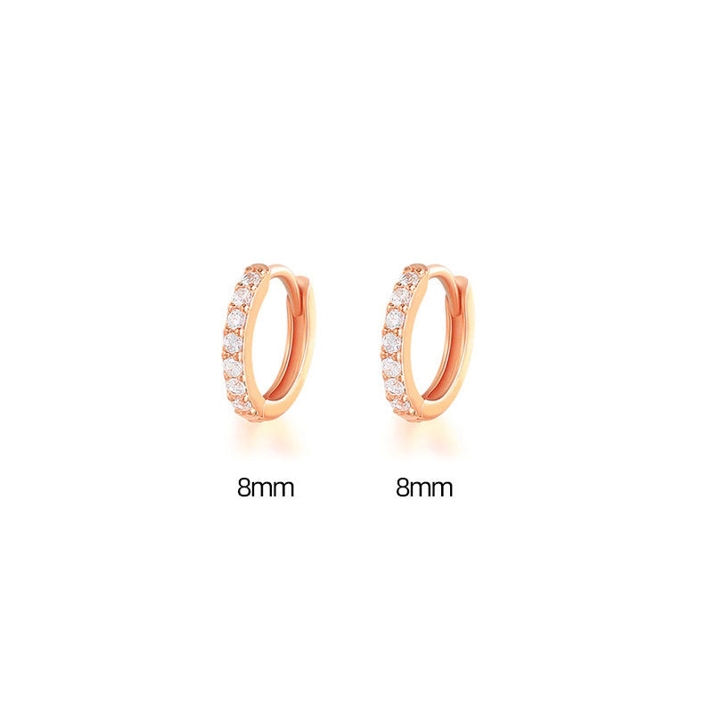 Women's Korean Style Simple Gang Drill Zircon Fresh Earrings