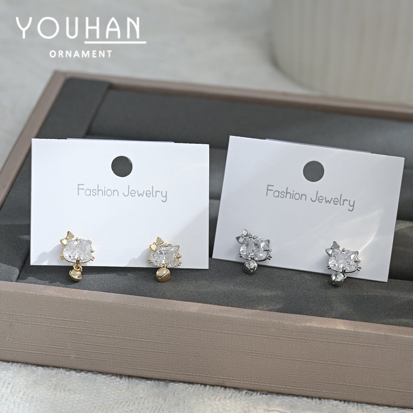 Style Fashion Design Zircon Female Sweet Temperament Stud Earrings