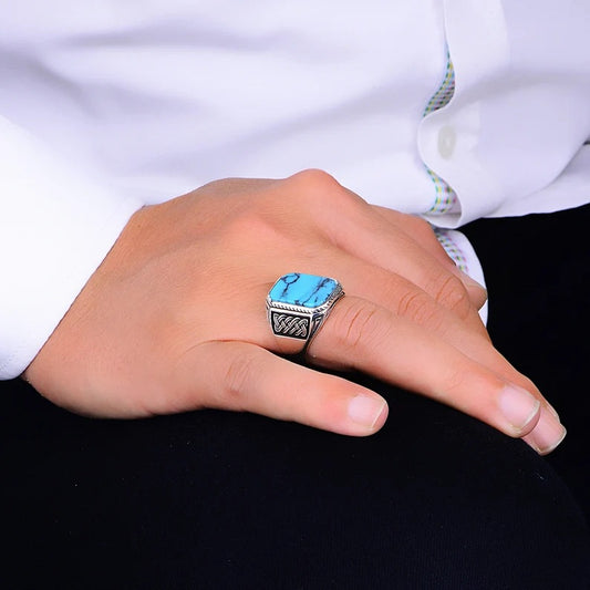 Men's Fashion Simple Square Party Wear Alloy Rings