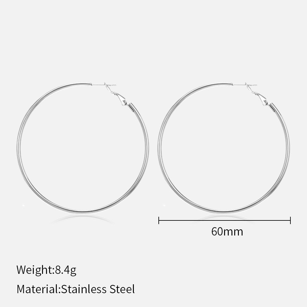 Popular Stainless Steel Round Personality Fashion Earrings