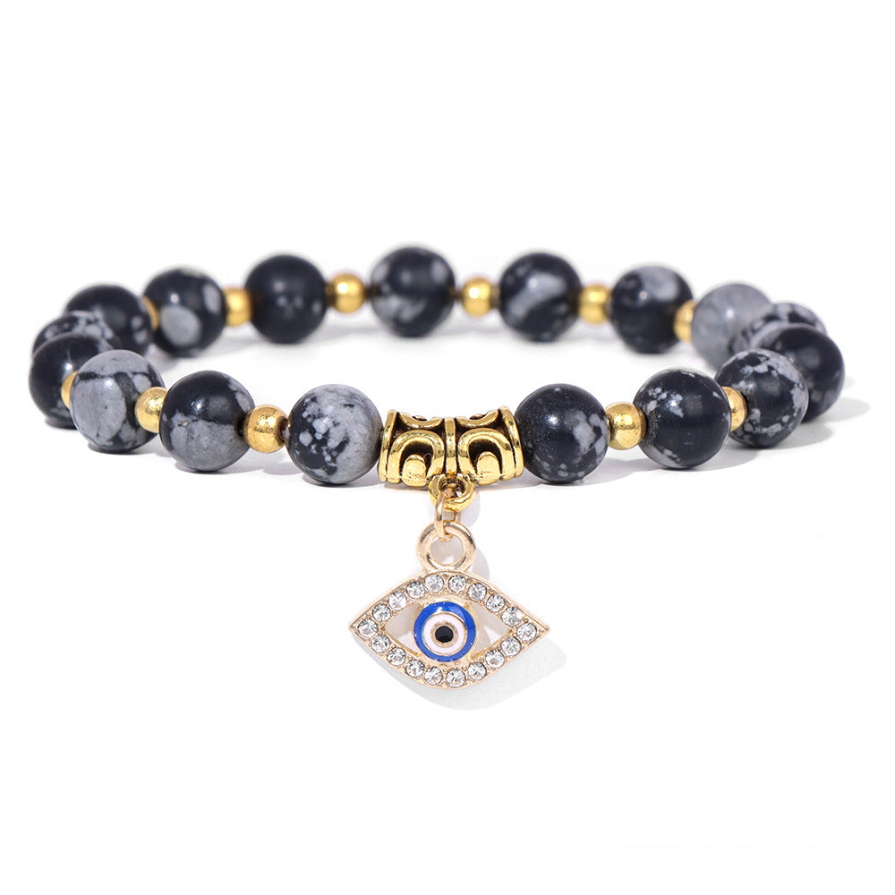 Women's & Men's Natural Stone Beads Female Devil's Eye Bracelets