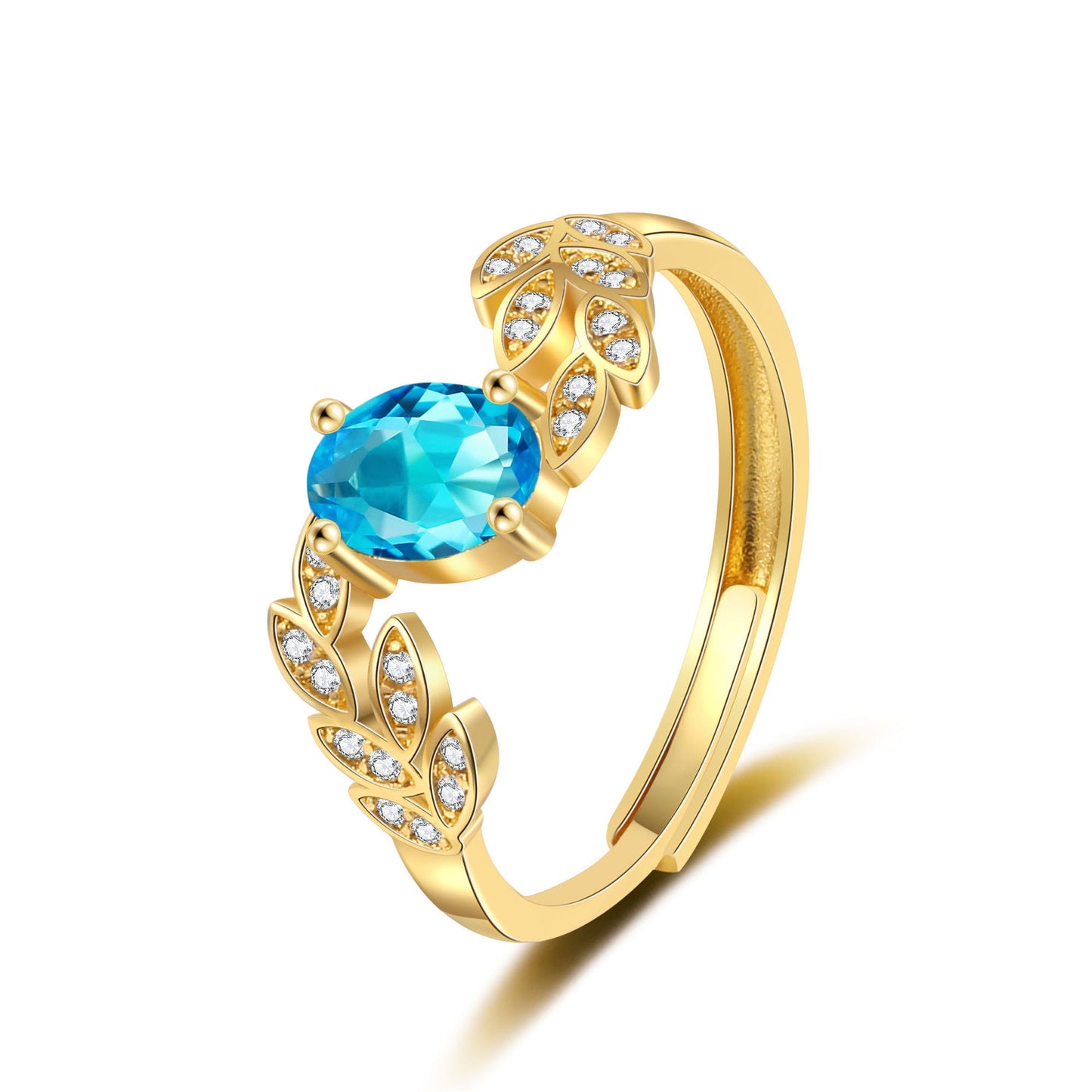 Women's Fashion Leaf Engagement Zircon Personalized Diamond Rings