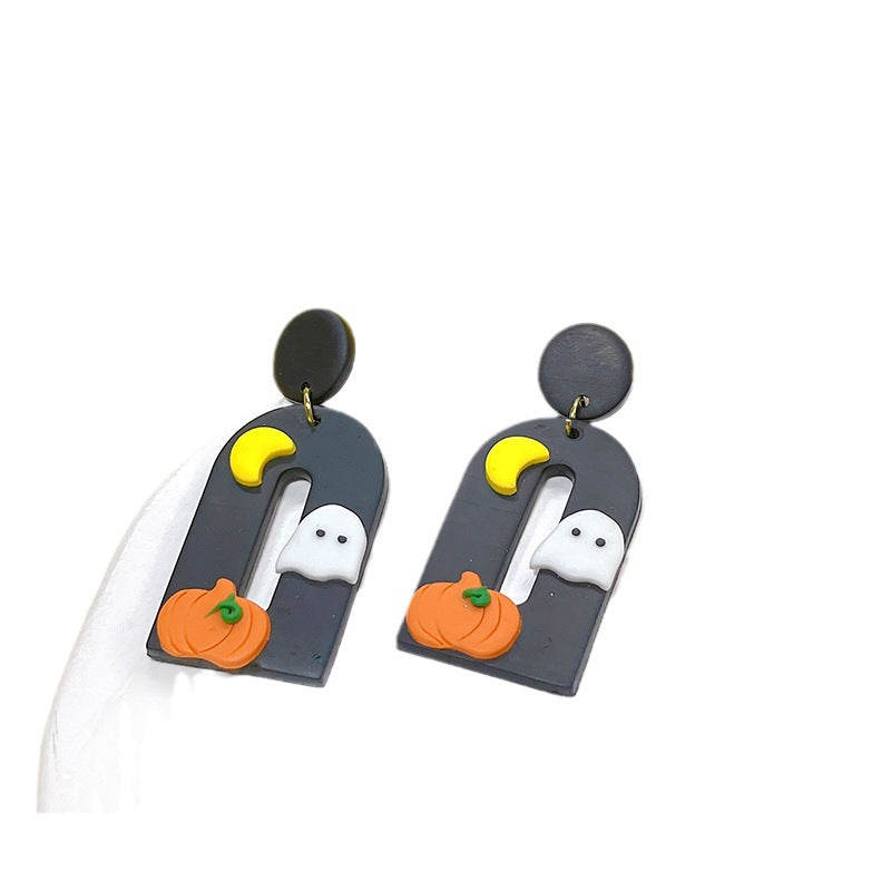 Clay Ear Hooks Female Funny Ghost Earrings