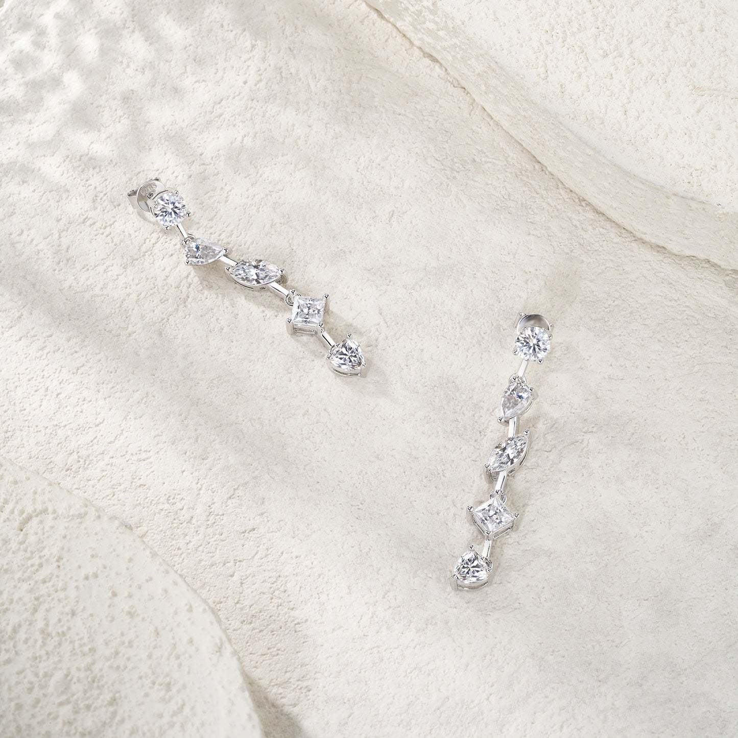 Women's Sterling Sier Moissanite Fashionable Simple Design Earrings
