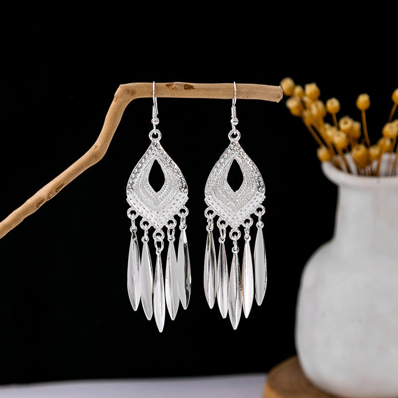 Imitation Miao Sier Ethnic Style Peacock Earrings