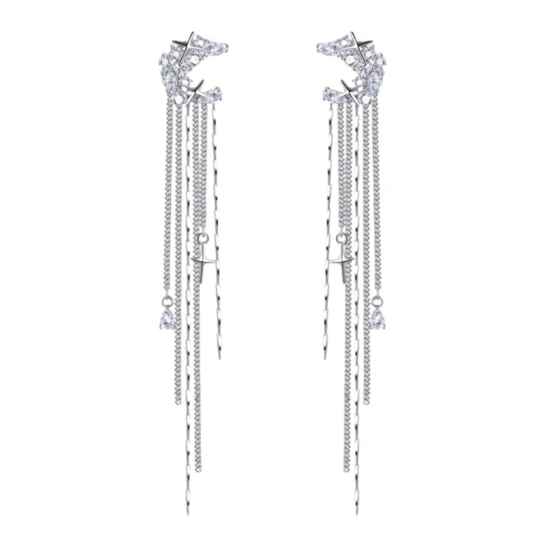 Women's Diamond Butterfly Tassel Romantic Design Style Earrings