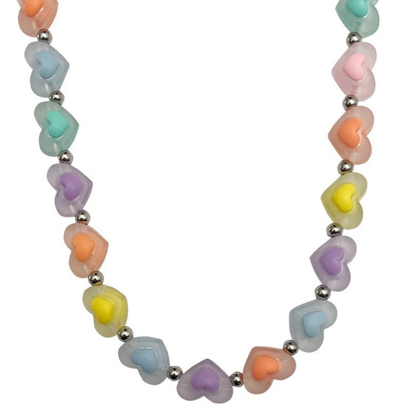 Dopamine Love Color Beaded Sweet Cute Candy Necklaces