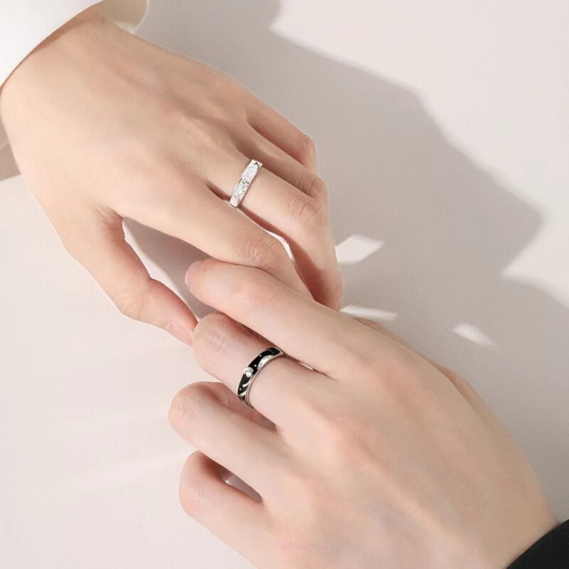 Prince Rose Couple Sterling Sier Design Pair Valentine's Day Rings