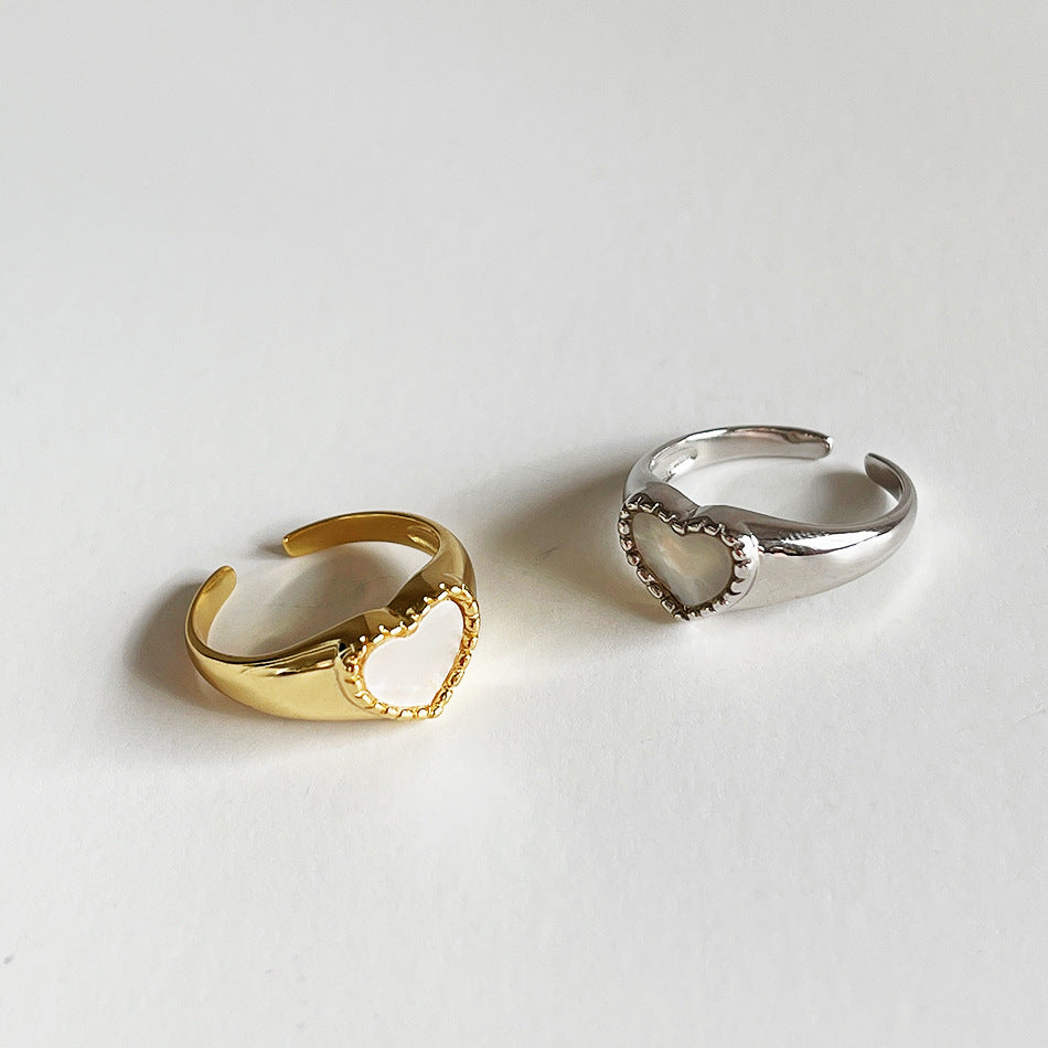 In Sterling Sier Shell Simple Light Rings