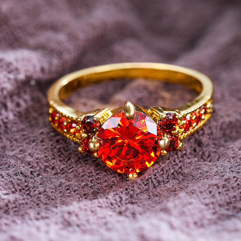 Women's Female Purple Zircon Diamond Accessories Creative Rings