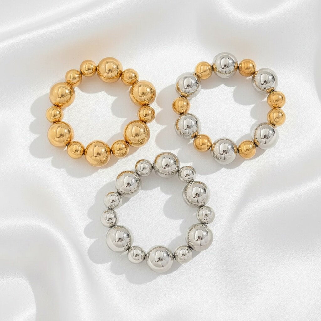 French Style Geometric Ball Personalized Metal Bracelets