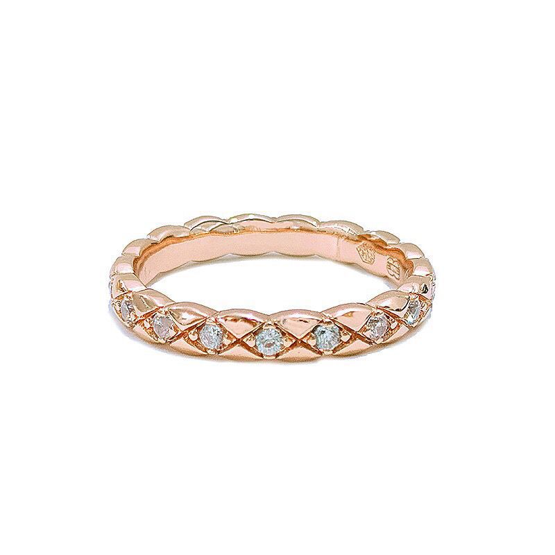 Version Narrow Wide Gold-plated Diamond Grid Rings