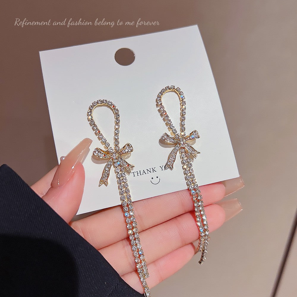 Needle Elegant Tassel Advanced Simple Thin Earrings