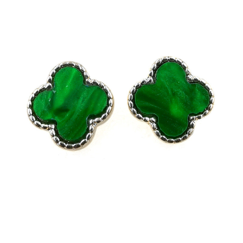 Women's Sier Clover For Temperamental Personalized Small Earrings