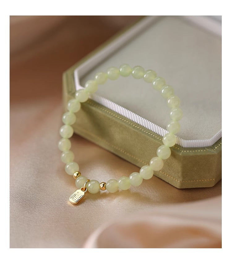 Sier Pearl Female Niche Natural Jade Bracelets