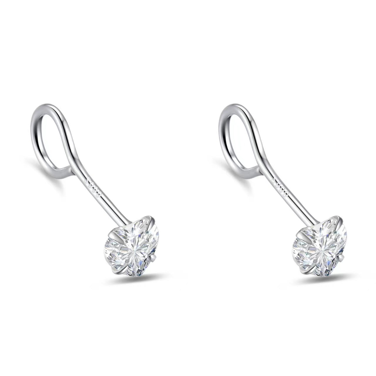 Women's Sier High-grade Simple Love Heart Special Earrings