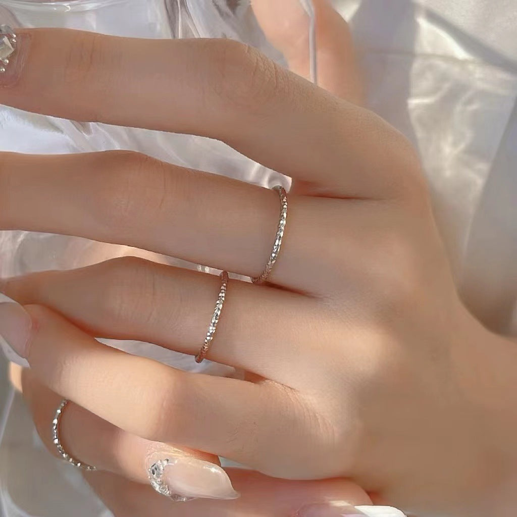 Starry Female Simple Personality Trendy Twin Niche Rings