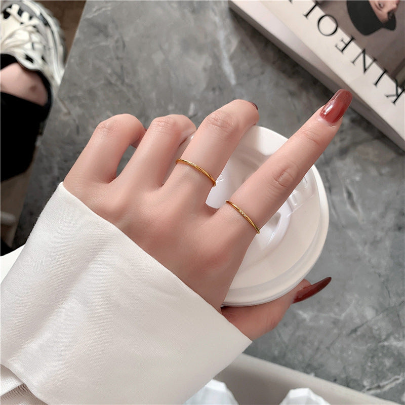 Women's Washing Diamond Thin Line Single Circle Simple Rings