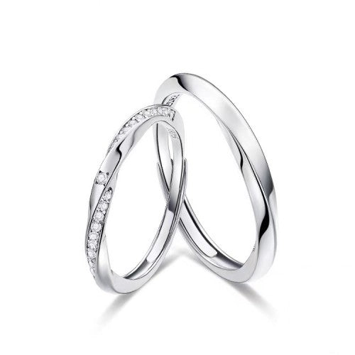 Women's & Men's Fan Home With Female Mobius Couple Fashion Simple Opening Rings