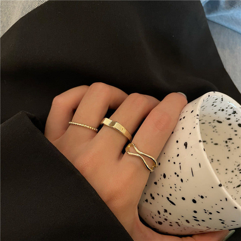 Women's Style Pack Suit Combination Niche Design Metal Rings