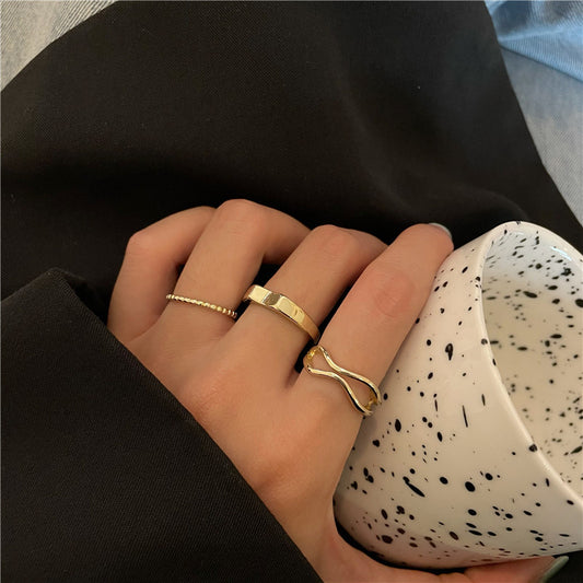 Women's Style Pack Suit Combination Niche Design Metal Rings