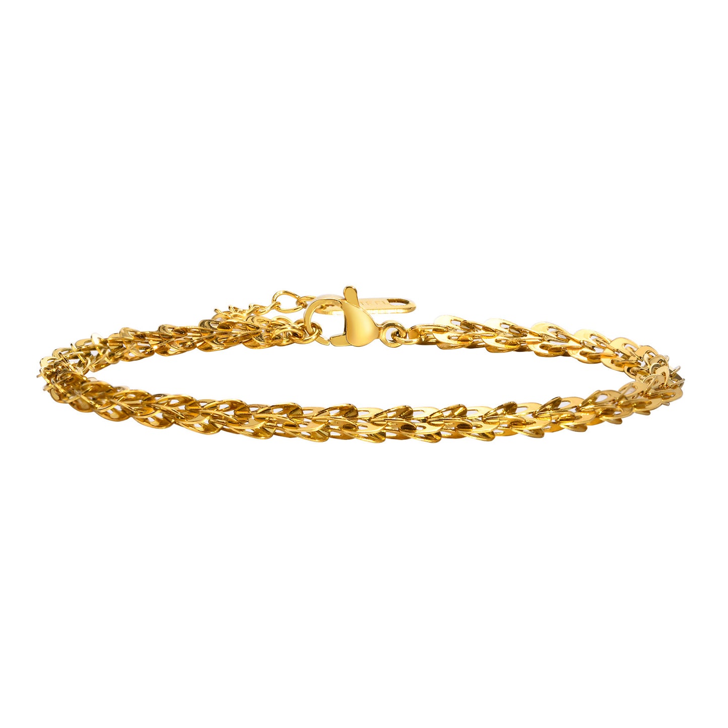 Simple Stainless Steel Golden Twin Fashion Bracelets