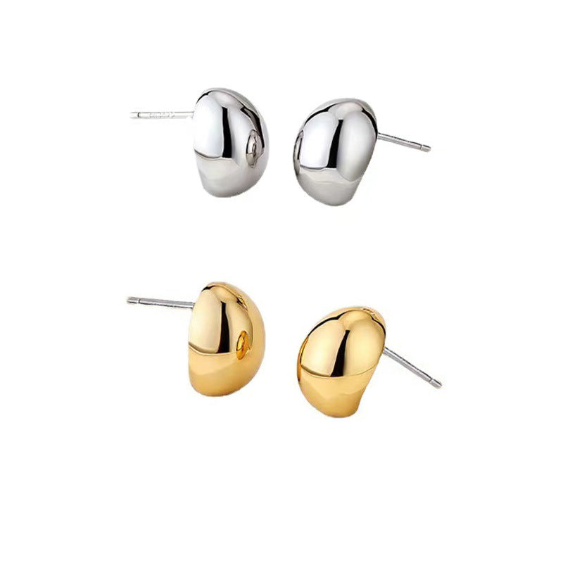 Real Gold Electroplated Sier Needle Little Earrings