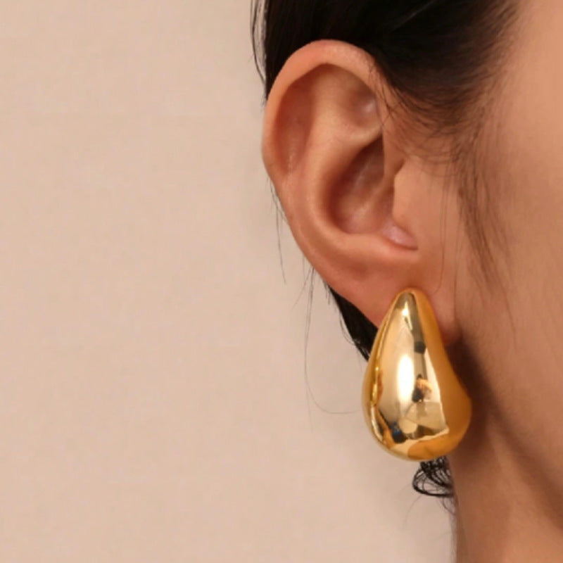 Women's Stylish Water Drop Trendy Unique Smooth Simple Exquisite Match Stud Earrings