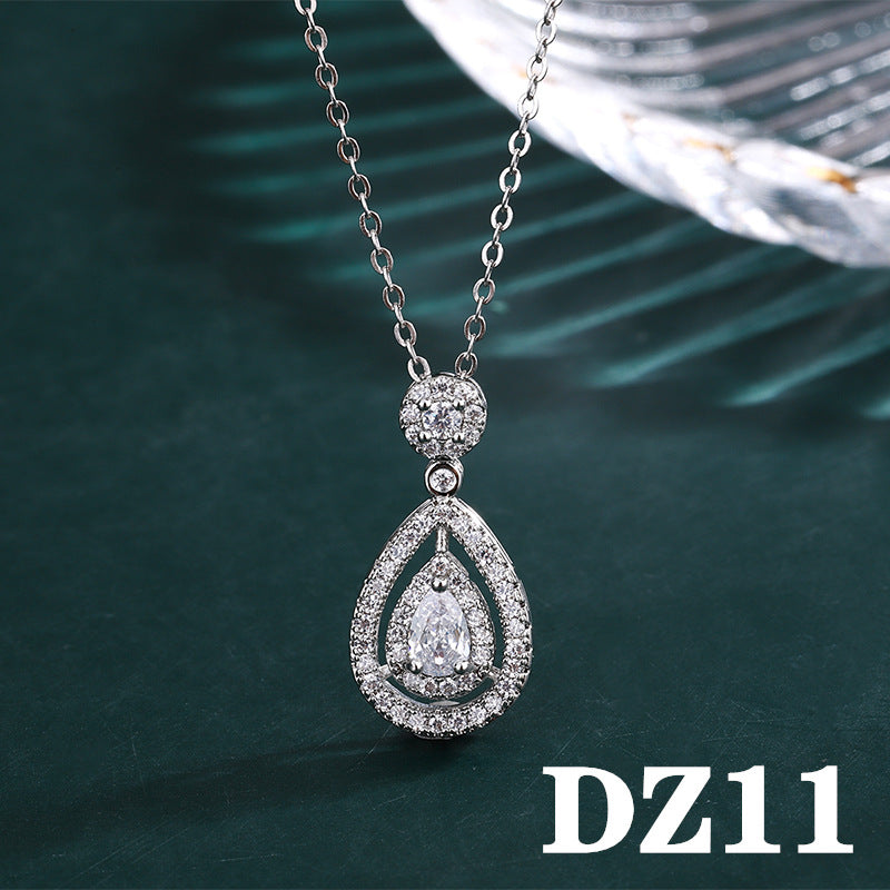 Imitation Moissanite Female White Gold Plated Pendants
