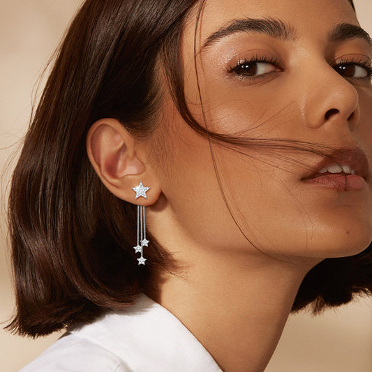 Flash Tassel Light Luxury Temperament High-grade Design Earrings