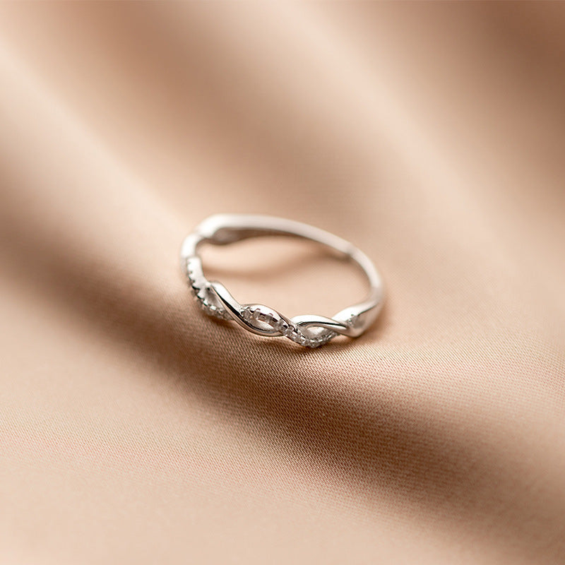 Fresh Temperament Sweet Cutout Cross Wave Rings