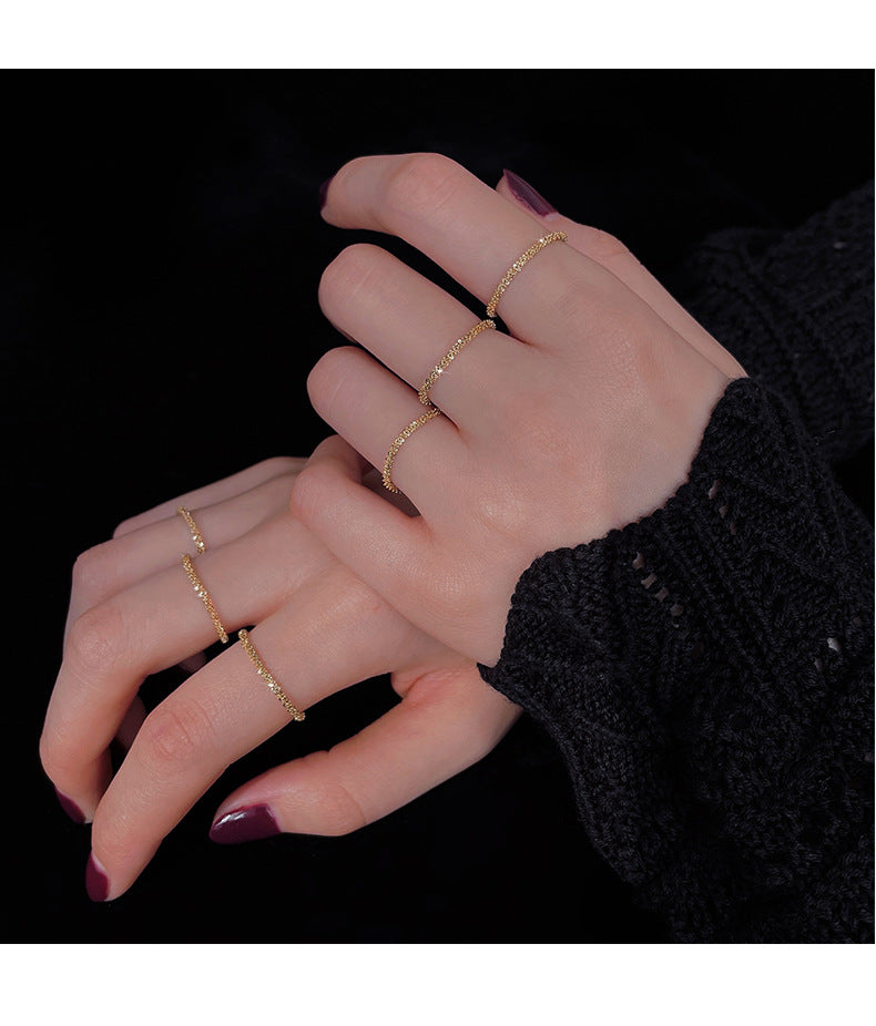 Female Flexible Chain Gold-plated Corn Simple Rings