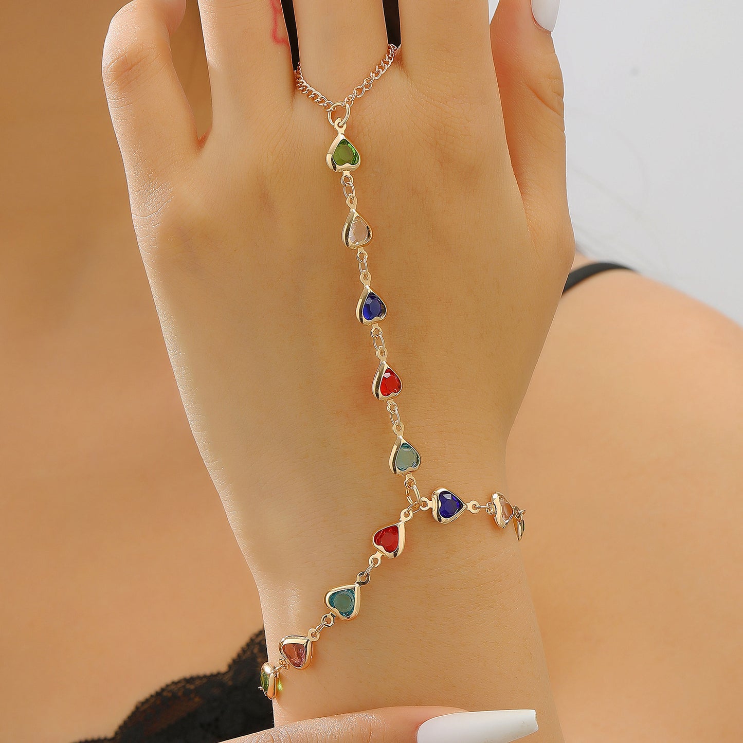Butterfly Love Pearl Finger Hip Hop Exaggerated Bracelets