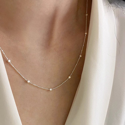 Women's Italian Super Flash Square Fashionable Minimalist Solid Necklaces