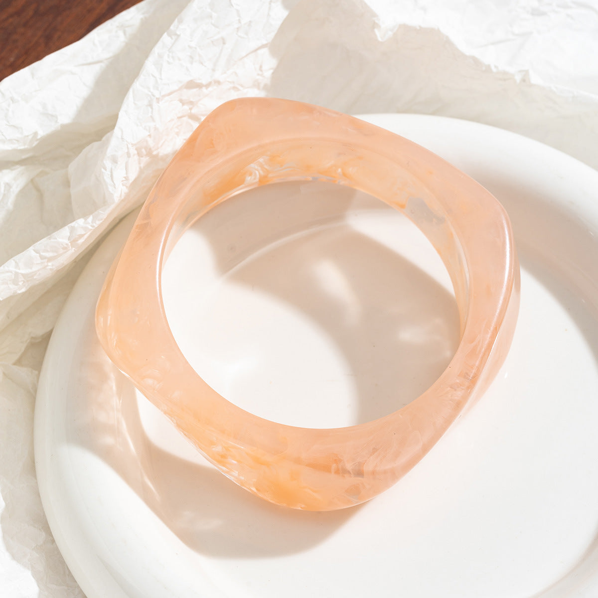 Women's Irregular Blooming Resin Curved Girlfriends Rings