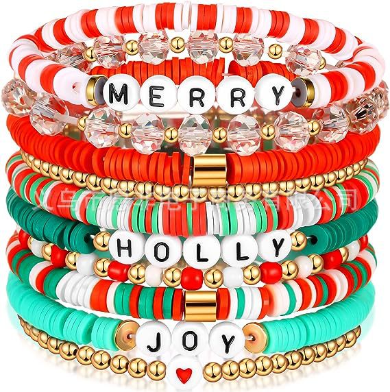 Christmas Style Series Polymer Clay Stretch Bracelets