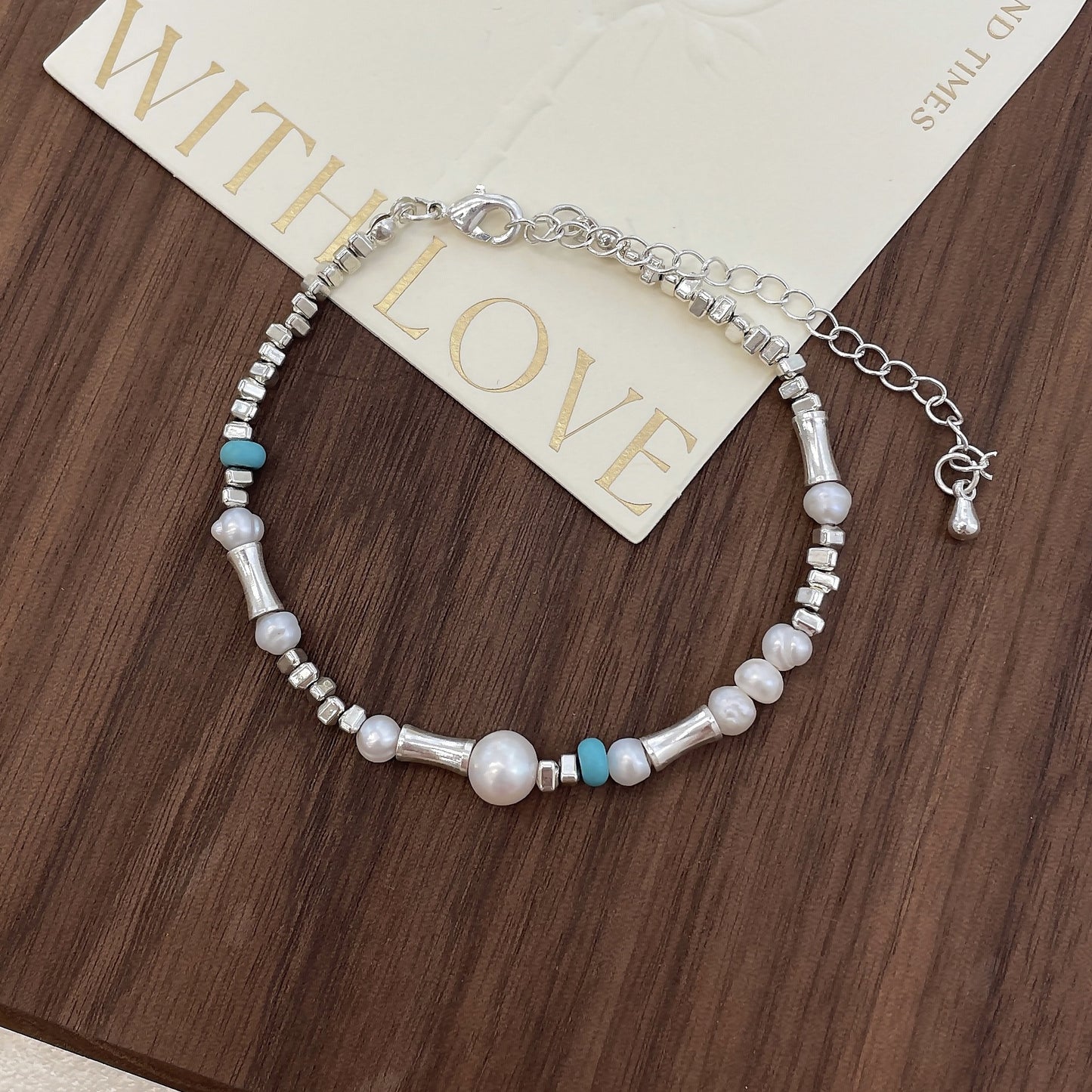 Women's Small Pieces Of Sier Beaded Summer Color Bracelets