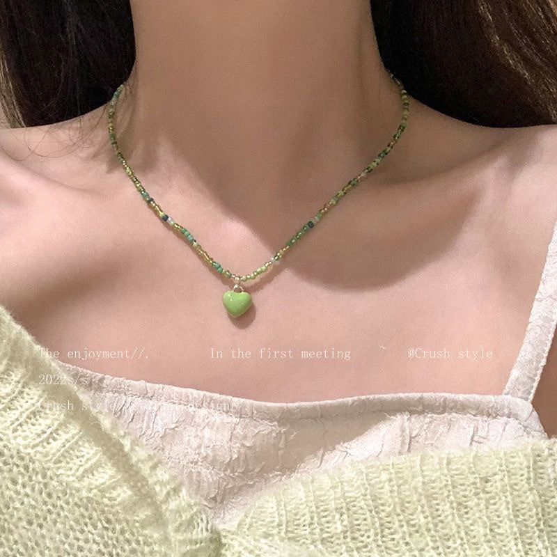 Women's Heart-shaped Beaded For Cute Girly Style Sweet Temperament Necklaces