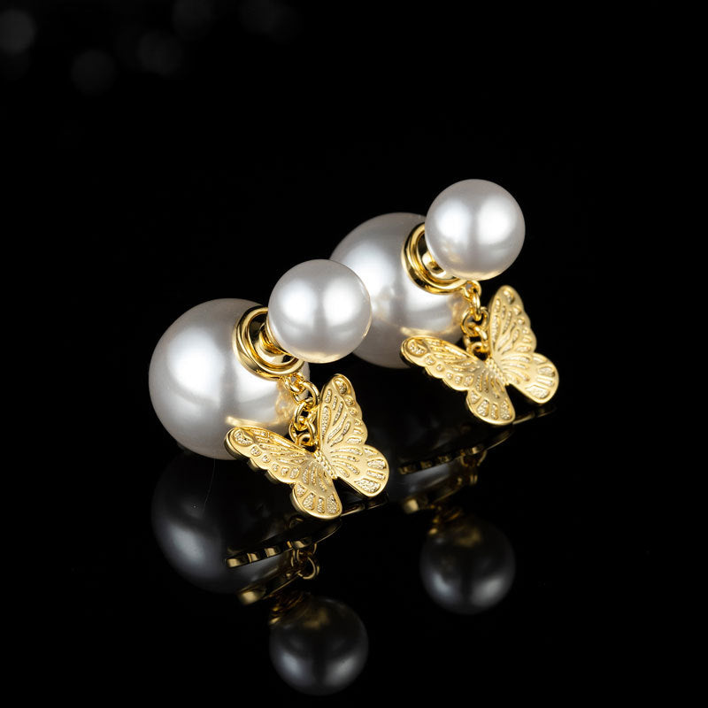Pearl Butterfly Special Interest Light Luxury Earrings
