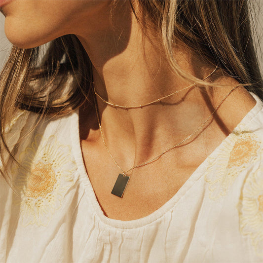 Twin Stainless Steel Clavicle Chain Geometric Necklaces