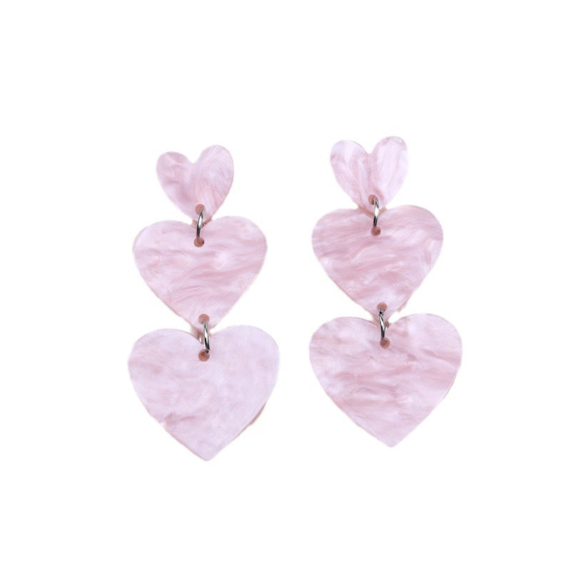 Women's Asymmetric Love Heart Acrylic Simple Fashion Personality Earrings