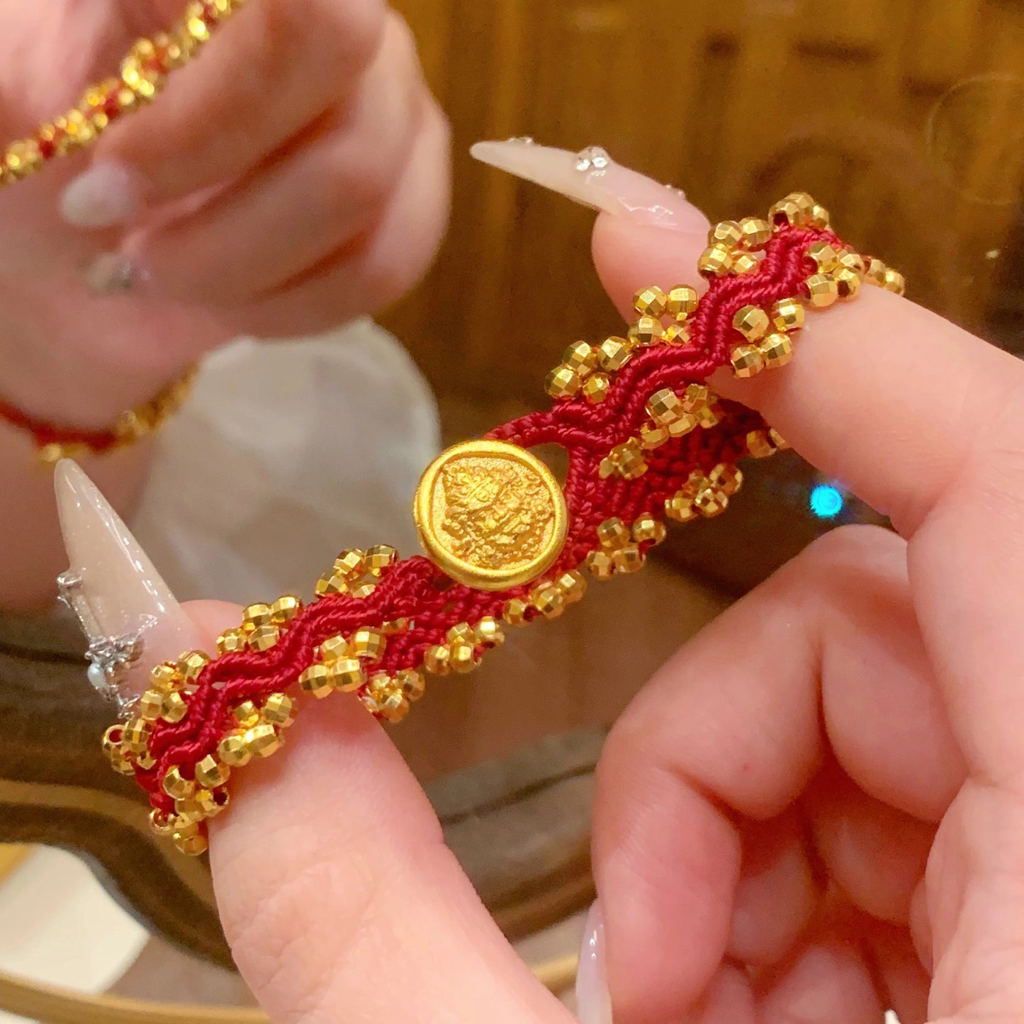 Beads Yellow God Of Wealth Red Bracelets