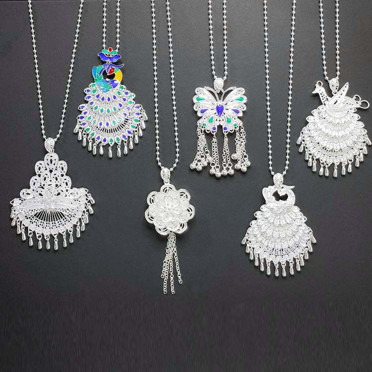 Ornament Long Sweater Chain Peacock Tourist Necklaces