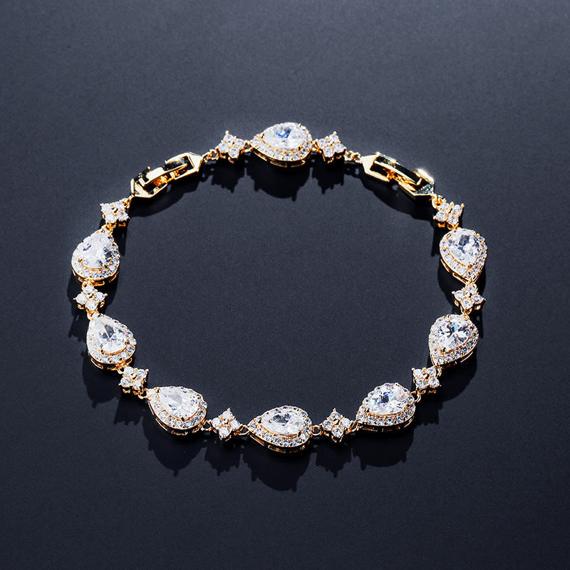 Women's Classic Water Drop Zircon Fashion Personalized Bridal Bracelet